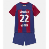 Camiseta Barcelona Ilkay Gundogan #22 Primera Equipación Replica 2023-24 para niños mangas cortas (+ Pantalones cortos)